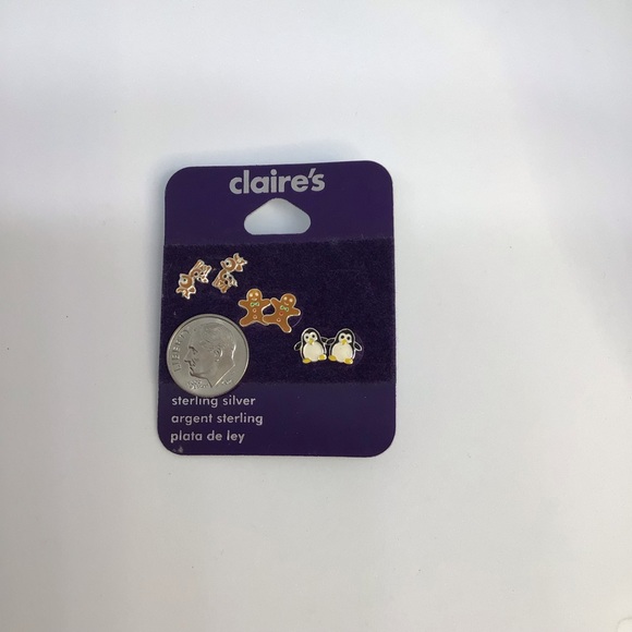 🎄 3-Set Sterling Silver Children’s Holiday Earrings - Picture 2 of 3